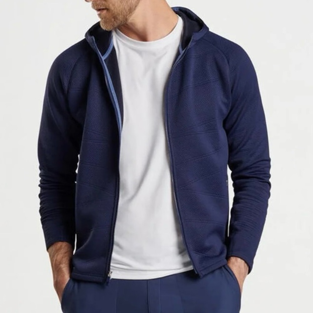 Peter Millar
Orion Performance Quilted Hoodie Navy Men’s Size: Large